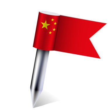 Vector China flag isolated on white. Eps10 clipart