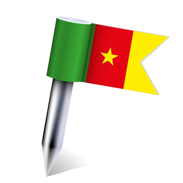 Bandiera vettoriale del Camerun isolata su bianco. Eps10 — Vettoriale Stock