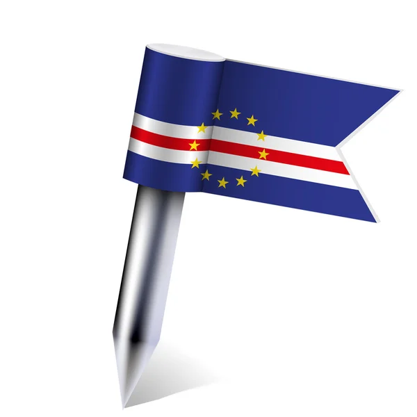 Bendera Vector Cape Verde diisolasi dengan warna putih. Eps10 - Stok Vektor