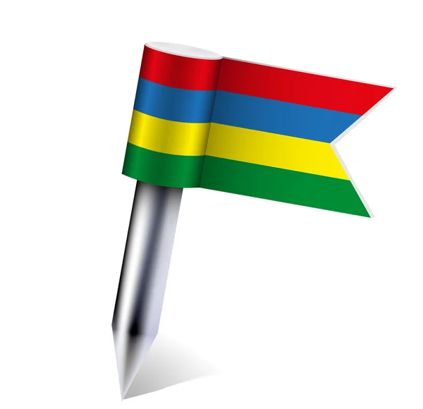 Mauritius bayrak beyaz izole vektör. eps10 — Stok Vektör
