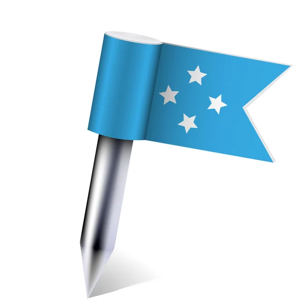 Bandeira do vetor Micronésia isolada em branco. Eps10 — Vetor de Stock