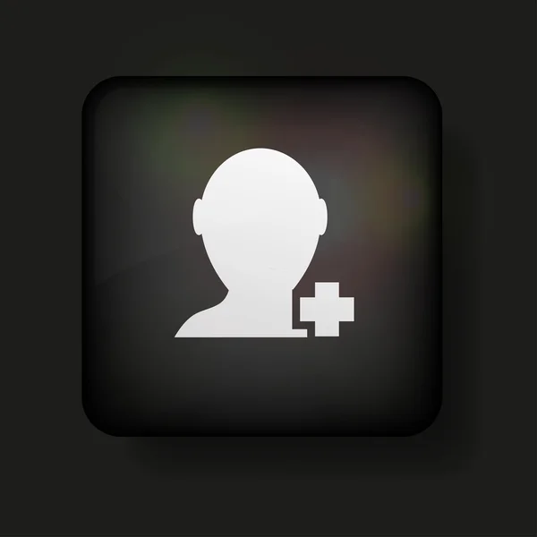 Vector añadir icono amigo en negro. Eps10 — Vector de stock