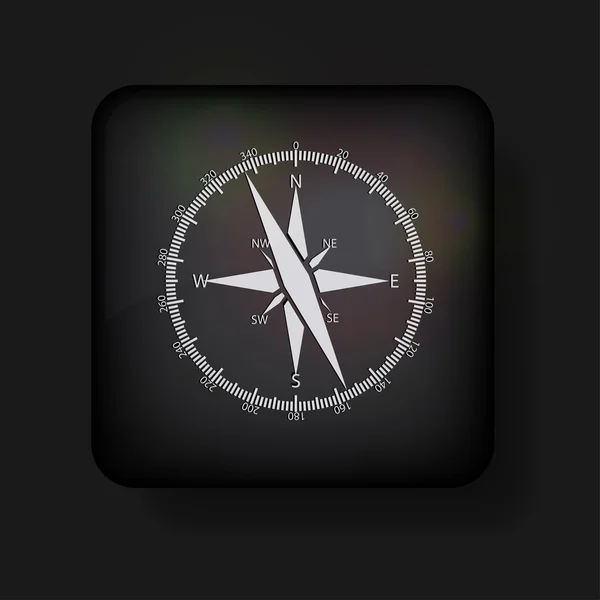 Vektorové kompasu ikona na černém pozadí. eps10 — ストックベクタ