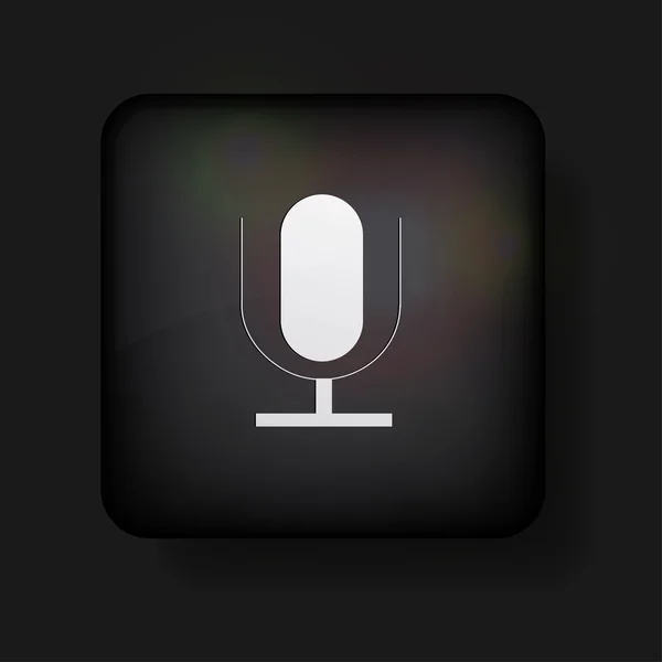 Icône de microphone vectoriel sur noir. Eps10 — Image vectorielle