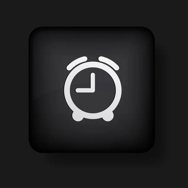 Vetor ícone do relógio de alarme no preto. Eps10 — Vetor de Stock