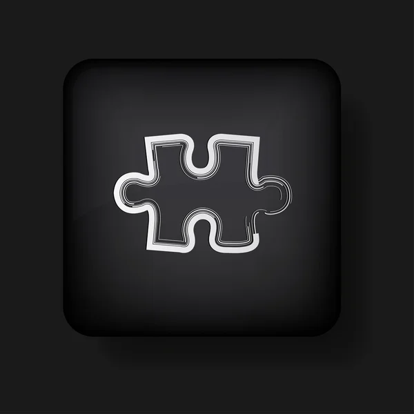 Vector abstract puzzle icon on black. Eps10 — Stock Vector