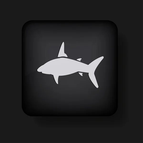 Vector shark icon on black. Eps10 — Stock Vector