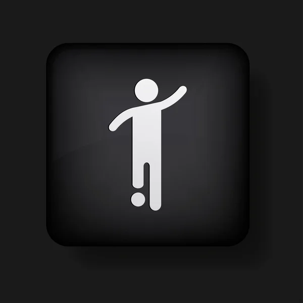 Icône de footballeur vectoriel sur noir. Eps10 — Image vectorielle