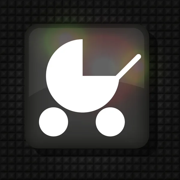 Chariot de bébé vecteur sur métal — Image vectorielle