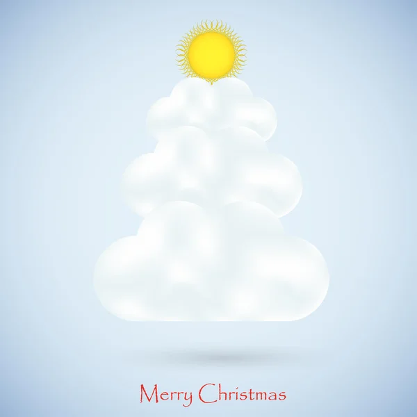 ベクトルのクリスマス ツリーと太陽と雲の概念。最良の選択 — ストックベクタ
