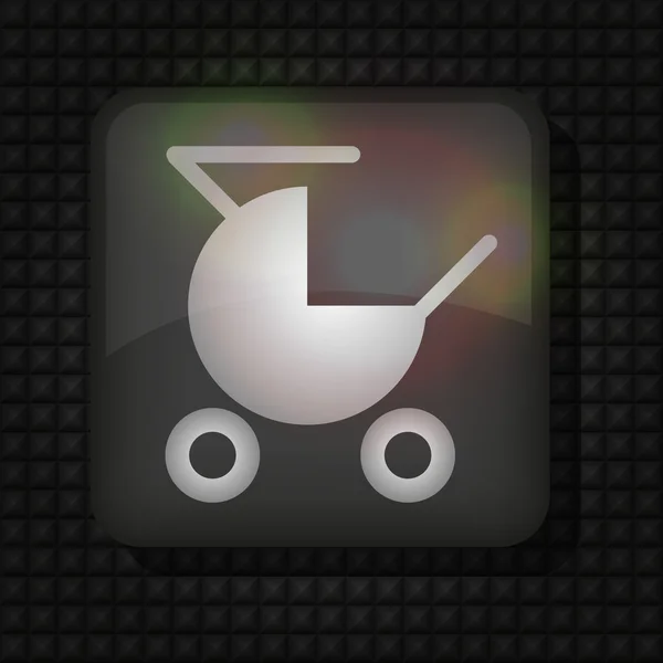 Vector baby carriage on metal background — Wektor stockowy