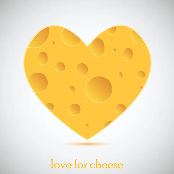 Concept love for cheese. vector illustration — Stock Vector
