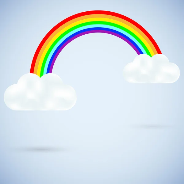 Nuvens vetoriais com um arco-íris em azul. Melhor escolha — Vetor de Stock
