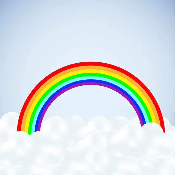 Vector wolken met een regenboog op blauw. abstracte achtergrond. beste keuze — Stockvector