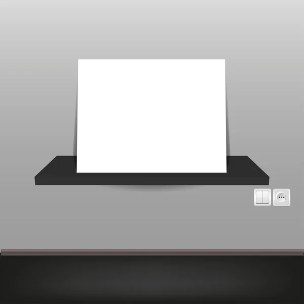 Vector interior. empty paper on shelf with place for your text — Stock Illustration Vector interior. empty paper on shelf with place for your text Stock Vector