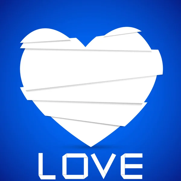 Бумага разрезана на сердце на голубом. векторный фон. Лучший выбор — стоковый вектор