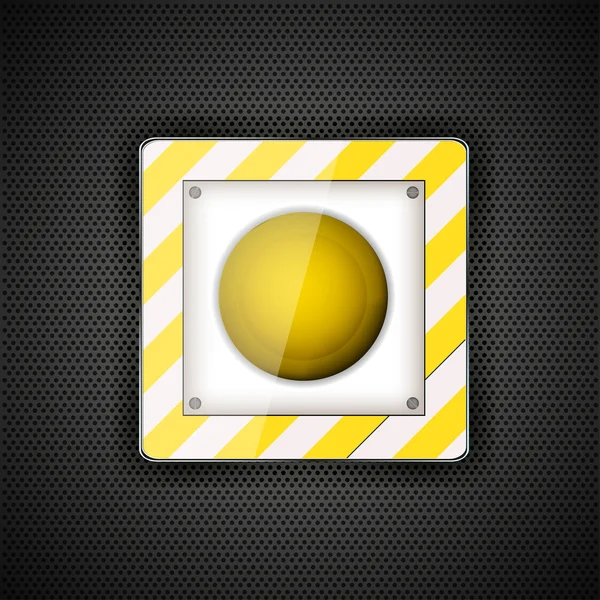 Botón de lanzamiento sobre fondo mettal. Ilustración vectorial — Vector de stock