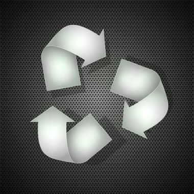 Steel recycle on metal background. Vector illustration clipart