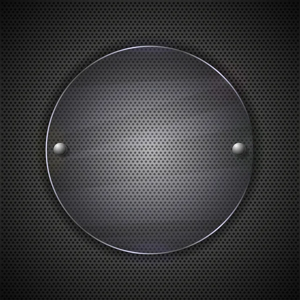 Cercle verre sur fond métallique. Illustration vectorielle — Image vectorielle