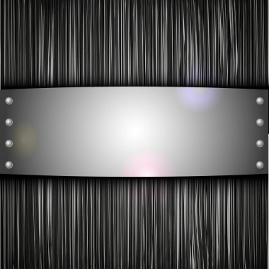 Steel plate on metal background. vector illustration clipart