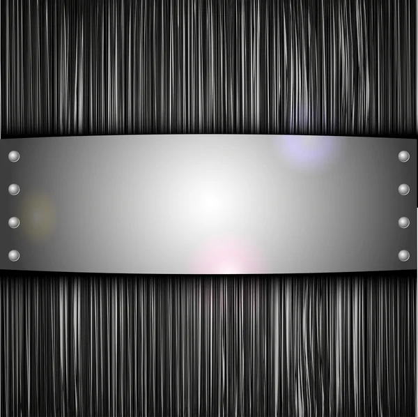 Placa de acero sobre fondo metálico. ilustración vectorial — Vector de stock
