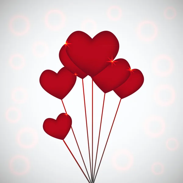 Luftballons Herz Hintergrund. Vektorillustration — Stockvektor