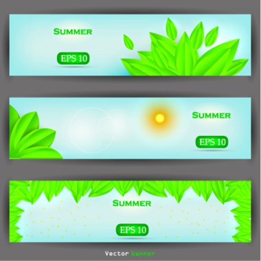 Floral banner set. Vector illustration clipart