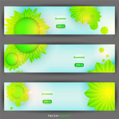 Vector floral banner koymak