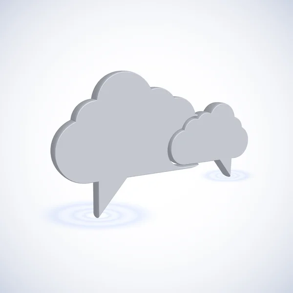 Conceber nuvem de computador com fala de bolha. ilustração vetorial 3d — Vetor de Stock
