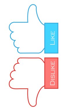 Like and dislike symbols. Vector illustration clipart