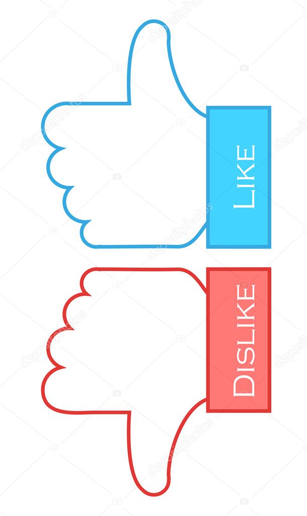 Like and dislike symbols. Vector illustration