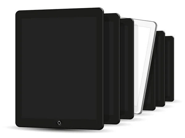 Siyah-beyaz bilgisayar tablet. 3B vektör çizim — Stok Vektör