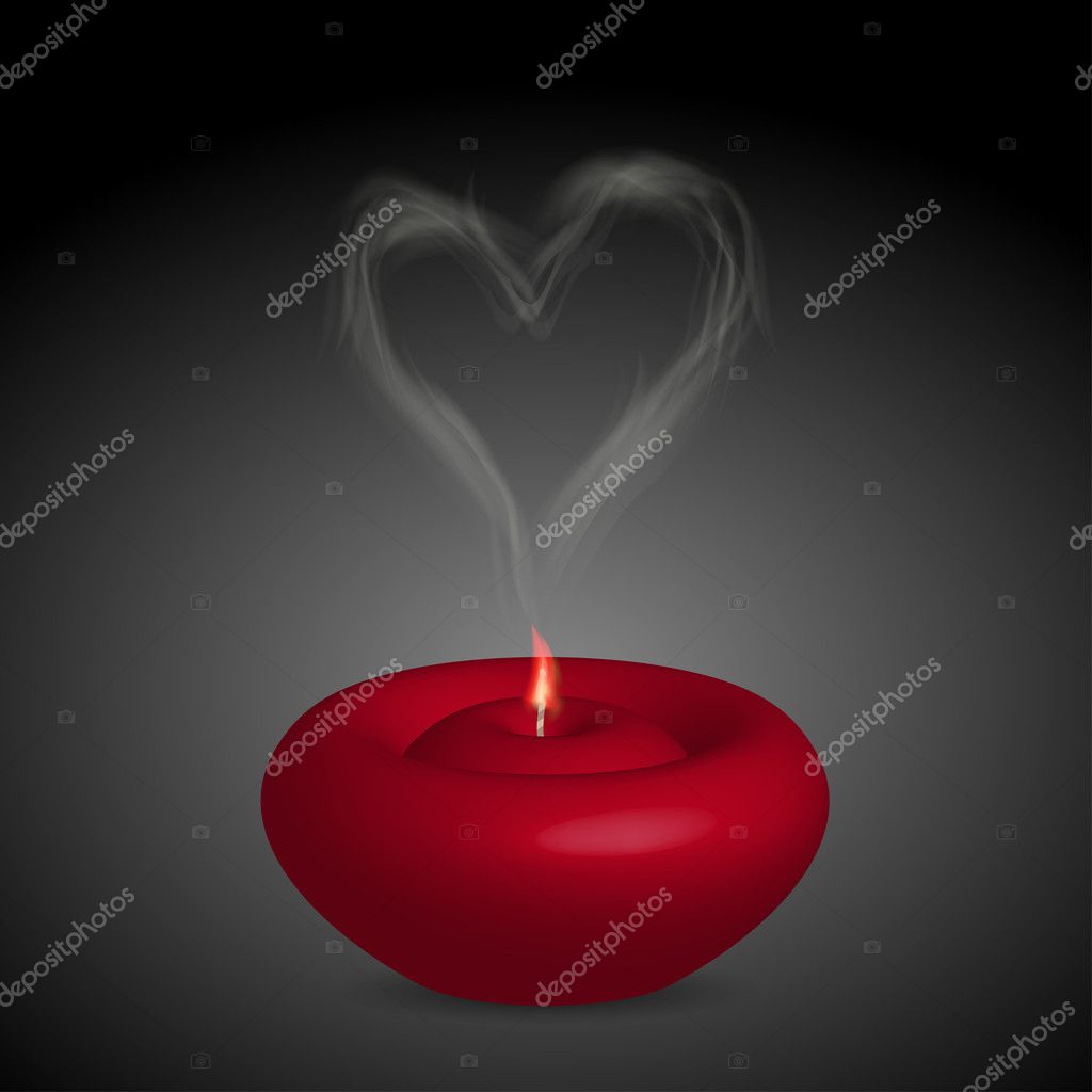 candle in form heart, Stock image