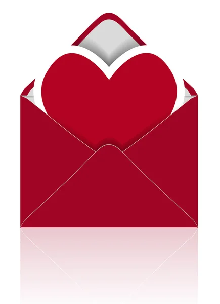 Vector harten in mail voor uw vakantie — Stockvector