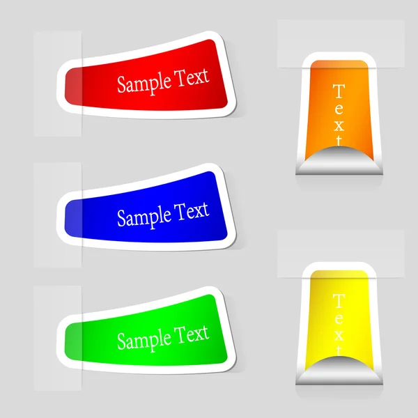 Pegatinas de vectores configuradas con lugar para su texto. Eps 10 — Archivo Imágenes Vectoriales