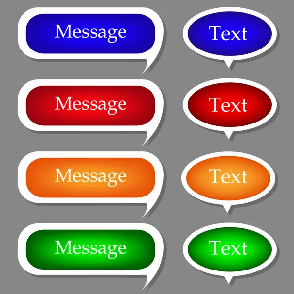 Etiquetas engomadas de voz de burbuja vectorial con lugar para su texto — Vector de stock