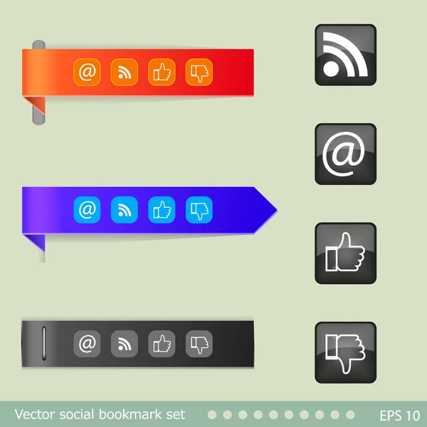 Vector bookmarks set with buttons. Easy to edit — Stock Vector