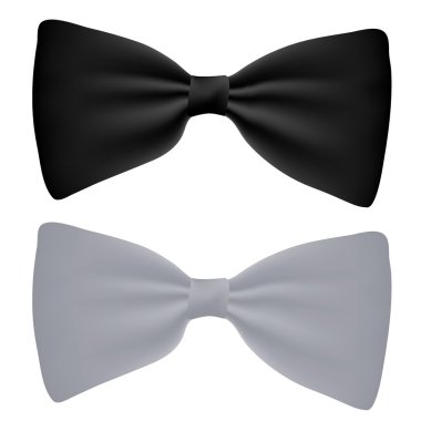 Vector black and white bow-tie isolated on white clipart