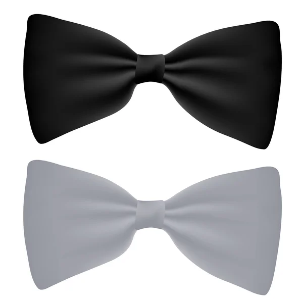 Corbata de lazo blanco y negro vectorial aislada en blanco — Vector de stock