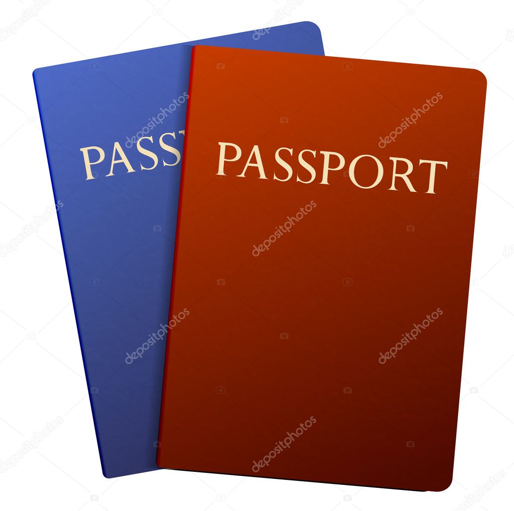 Vector passports isolated on white