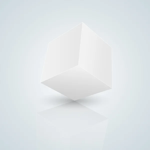Cubo vectorial aislado en azul — Vector de stock