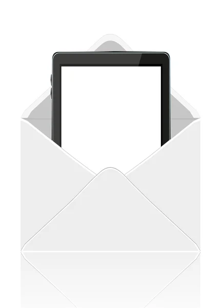 Téléphone intelligent vectoriel dans le courrier — Image vectorielle