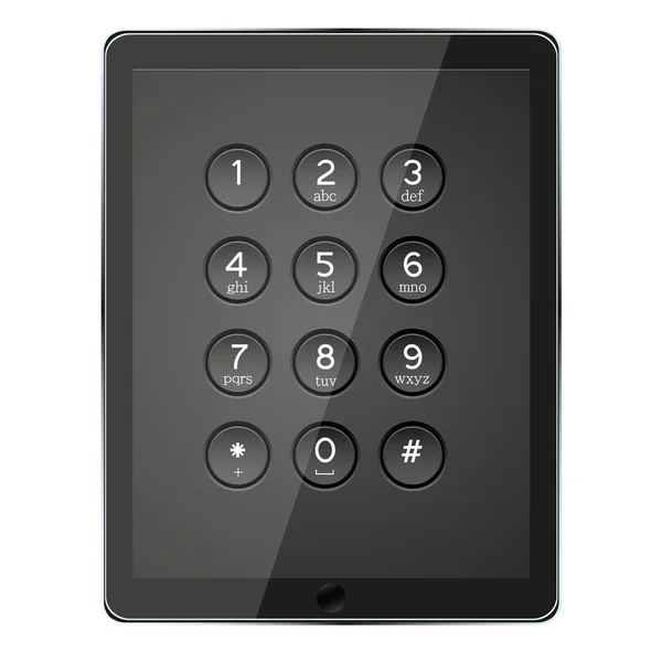 Tablet de computadora vectorial con teclado del teléfono — Vector de stock