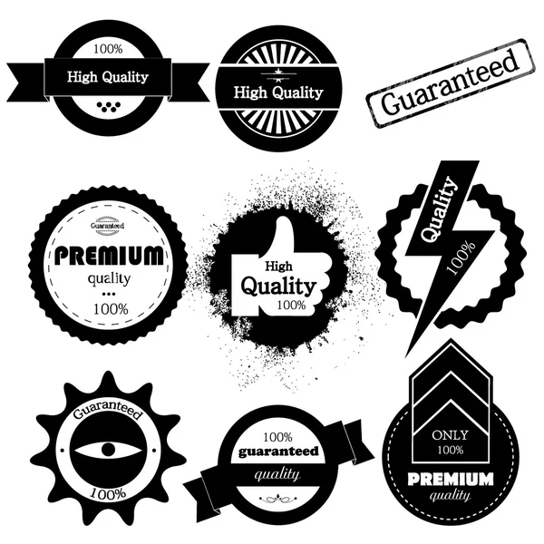Vector set of high quality or retro guaranteed label — Stock Vector