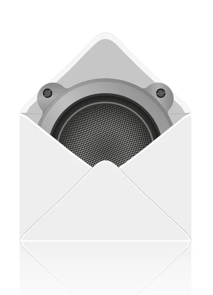 Vektor högtalare i mail — Stock vektor