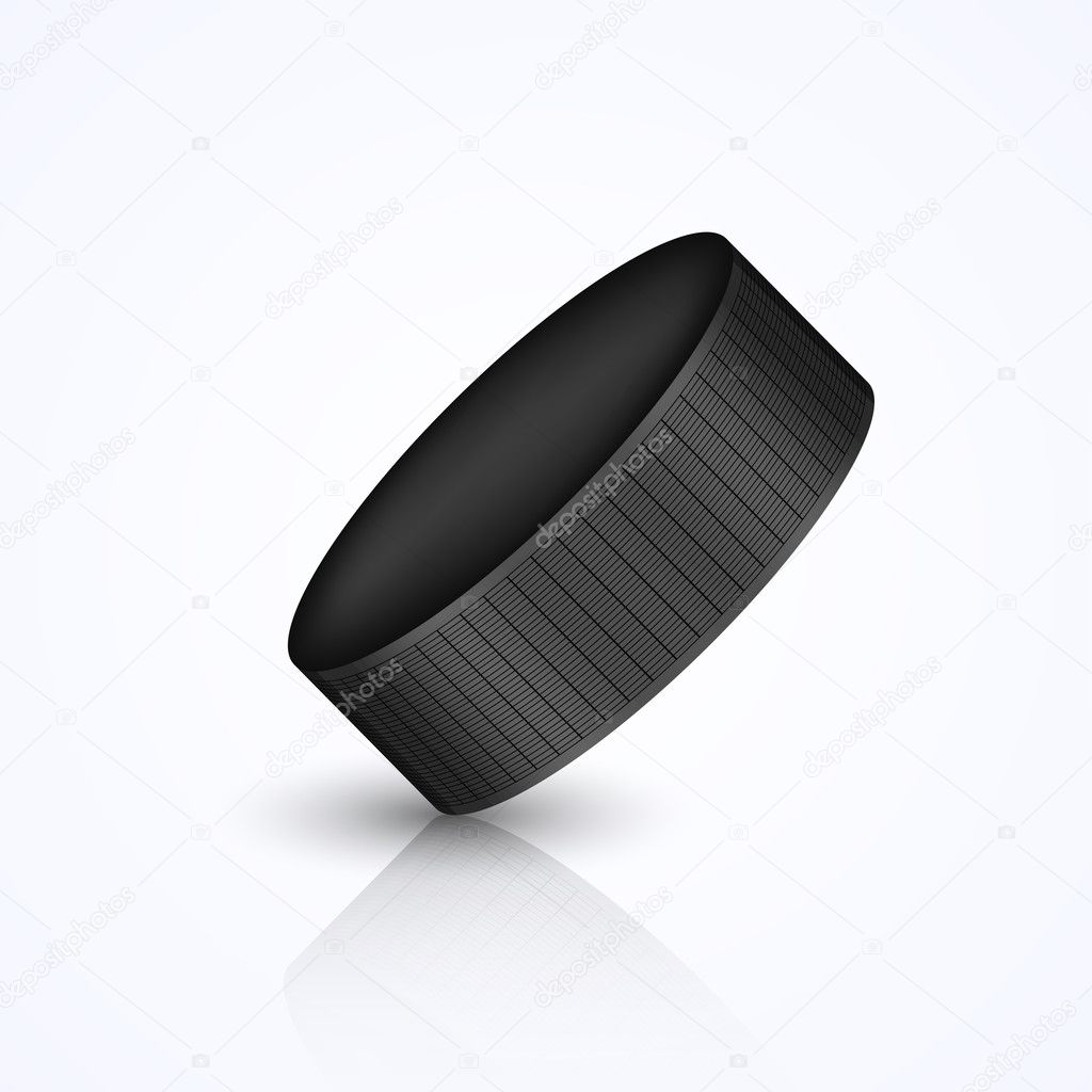 Vector hockey puck isolated on white