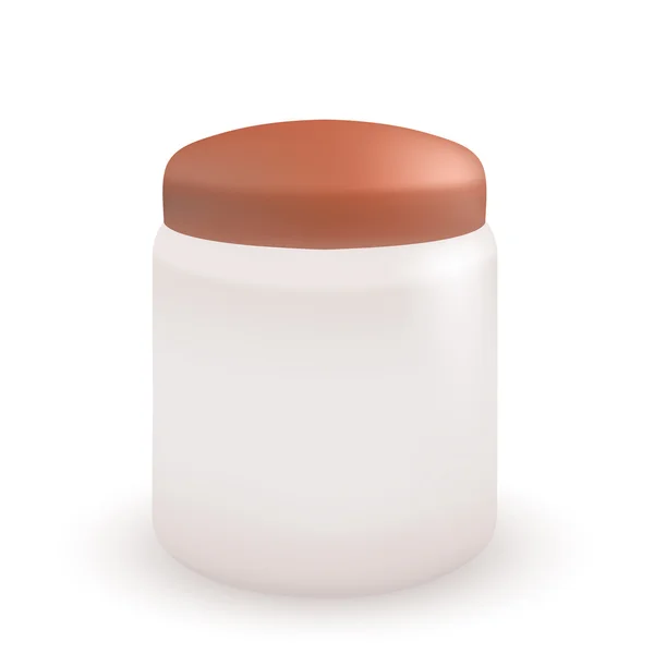 Vektor-Behälter für Creme oder Seife isoliert auf weißem Hintergrund — Stockvektor