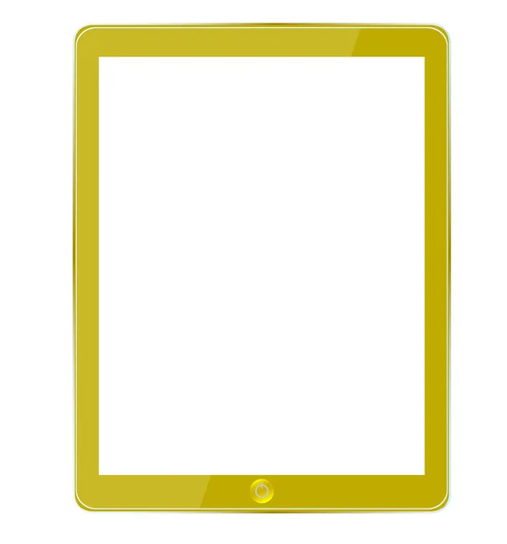 Vector gold computer tablet isolated on white — Stock Vector