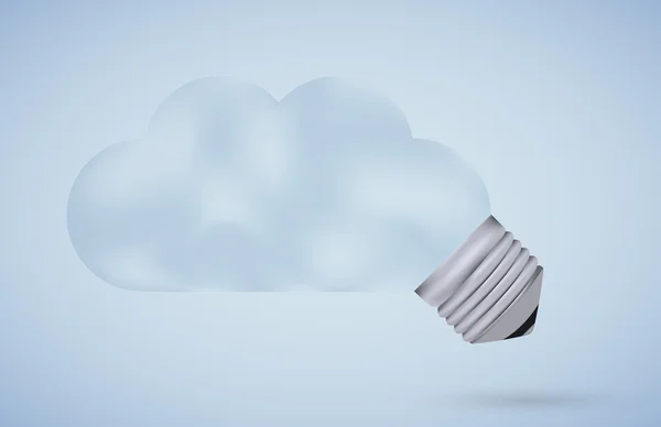 Concetto vettoriale cloud di computer con lampadina. Idea. Eps10 — Vettoriale Stock