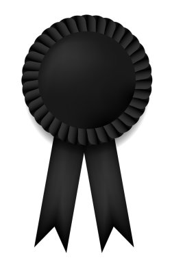 Vector black ribbon award isolated on white. Eps10 clipart